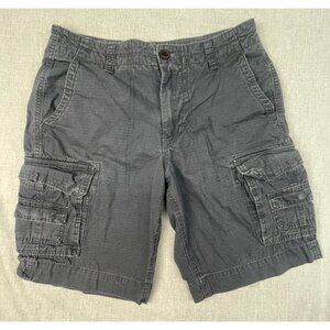 Cape Juby Men's Dark Blue Cotton Casual Zippered Button Cargo Shorts 29" USED